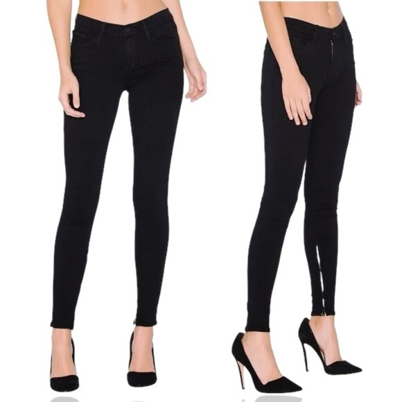 Frame Denim ‘Le Skinny De Jeanne’ Ankle Zip Jeans in “St. Quintin” Black Size 24 - Picture 1 of 12